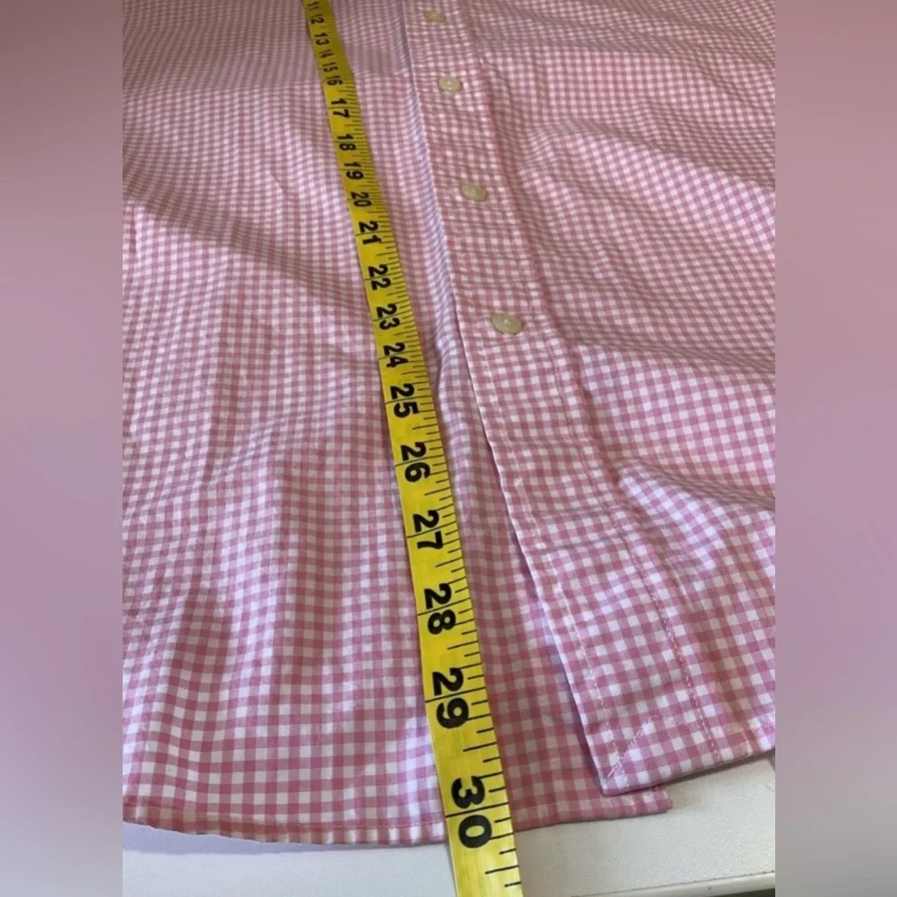 Ralph Lauren Slim Fit 100% Cotton Pink Gingham Button Up Long Sleeve Shirt L - Picture 7 of 7